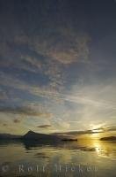 Sunset in Johnstone Strait with Vancouver Island in the background