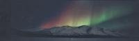 Panoramic Stock Photo of an Aurora Borealis in Alaska