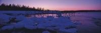 Panoramic Winter Pictures of a cold sunset on the Ocean in Newfoundland