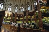 The historic old library at the Parliament Buildings in Ottawa, Ontario is an architectural masterpiece.