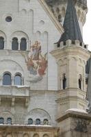 Neuschwanstein Castle in Bavaria, Germany has extraordinary paintings on the interior and exterior walls.