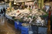 A photo of the Pike Market Fish Co at the Public Market Center in downtown Seattle, Washington.