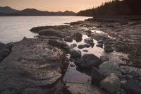 Soft colours form at sunset near Port McNeill on Northern Vancouver Island, British Columbia, Canada.
