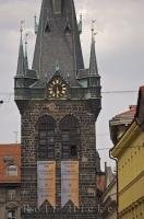 The Powder Tower in downtown Prague in the Czech Republic is 65 metres tall and is the gateway to the 'Royal Route', which is the path through the Old Town of Prague, over the Charles Bridge and up to Prague's castle.