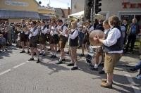 The Putzbrunn Brass Band during the Maibaumfest in Bavaria, Germany.