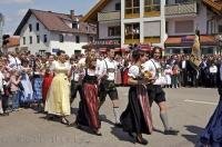These duos from Putzbrunn perform a traditional dance at the Maibaumfest in Southern Bavaria, Germany.