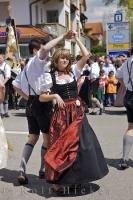 A group of dancers perform during the Maibaumfest in Putzbrunn, Germany.