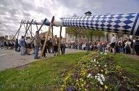 The small town of Putzbrunn celebrates the annual Maibaum Festival in Southern Bavaria, Germany.