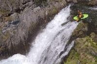 Kayaking down the Sauth Deth Pish in the Pyrenees is a extreme water sport loved by adventure tourists, Catalonia, Spain.