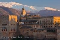 The Red Castle or Calat Alhambra, in Granada, Andalusia in Spain, as seen from Mirador de San Nicolas, is one of the most famous fortresses in Europe and probably in the world.