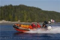 The search and rescue heroes off the shoreline of Malcolm Island in British Columbia, Canada.