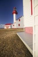 This operational lighthouse in Quebec is situated along the banks of the St Lawrence River, on the Gaspe Peninsula of Canada.