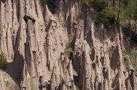 Mysterious Earth Pyramids adorn the cliffside near Ritten in South Tyrol, Italy.