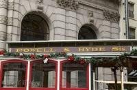 A fun way to travel through the city streets of downtown San Francisco is by cable car.