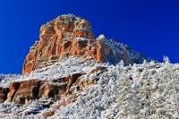 Beautiful during summer and also beautiful during winter when these rock formations in Slide Rock State Park, near Sedona, Arizona are covered with snow.