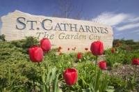 The sign to the entrance of St Catharines in Ontario, Canada.