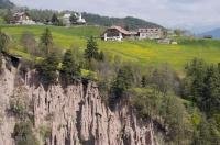 Strange formations known as earth pyramids near the village of Ritten in the South Tyrol region of Italy in Europe.