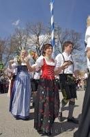 A dance is performed during the traditional Maibaum Festival in Putzbrunn, Germany.