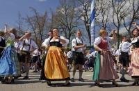 During the traditional Maibaumfest dancers perform a celebration dance at the base of the Maibaum.