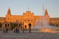 A magnificent example of spanish architecture is found at the Plaza de Espana situated in the city of Seville, a popular travel destination in Andalusia, Spain.