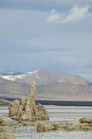 Sitting the middle of Mono Lake in California are a series of Tufa formations like this tower of porous rock.