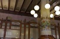 The train station in Valencia, Spain in Europe is designed in Jugendstil or Art Nouveau style.