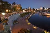 A popular attraction both day and night, the Capital city of BC, Victoria features a waterfront walk flanked by historic buildings.