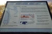 A sign showing the geology of the Washington Coast in the USA.