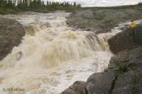The White Water Falls situated near Mary's Harbour along the Labrador Coastal Drive in Southern Labrador, Canada.