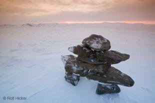 photo of arctic inukshuk