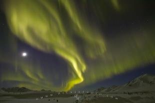 photo of Aurora Borealis Dempster Full Moon