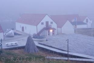 photo of Foggy Battle Harbour Village Labrador
