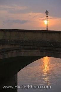 photo of Bridge Sunset Florence Italy Arno River