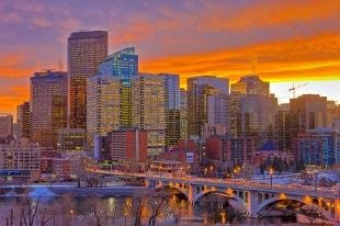 photo of Calgary City Skyline Sunset Picture