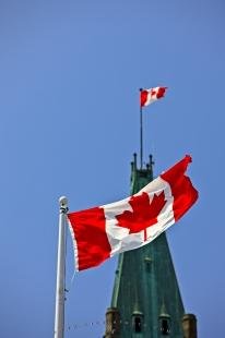 photo of Peace Tower Canadian Flag Parliament Hill Ottawa Ontario Canada