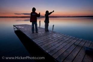 photo of Children Fishing Lake Audy Manitoba