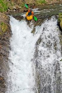 photo of Kayaker Waterfall Edge Extreme Kayaking Pictures