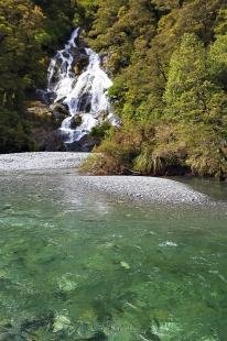 photo of Fantail Falls Mt Aspiring National Park NZ