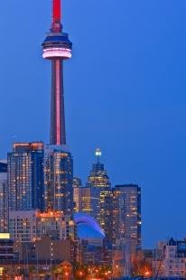 photo of High Rise Buildings Skyline Twilight CN Tower Toronto Picture