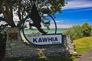 photo of Kawhia New Zealand Welcome Sign