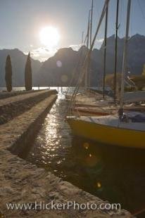 photo of Lake Garda Sailboats Torbole Town Italy
