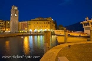 photo of Lake Garda Waterfront Dusk Riva Del Garda Italy Europe