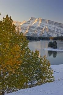 photo of Scenic Two Jack Lake Mt Rundle Fall Picture Banff National Park