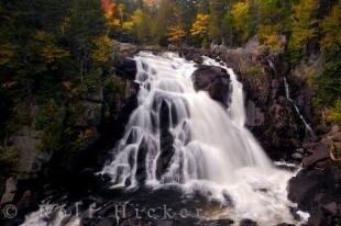 photo of Landscape Waterfalls Autumn Forest Quebec