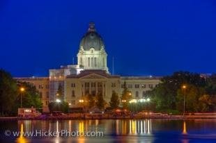 photo of Night Lights Reflections Legislative Building Regina Saskatchewan