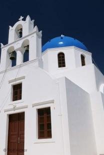 photo of Blue Roof Church Oia Greece