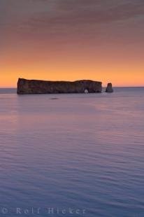 photo of Perce Rock Sunset Gaspesie Peninsula Quebec