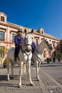 photo of Policemen Horseback Riding Sevilla Andalusia