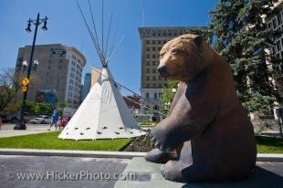 photo of The Pondering Grizzly City Hall Winnipeg Manitoba Canada