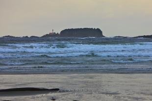 photo of Pacific Ocean Seascape Lennard Island Lighthouse Picture